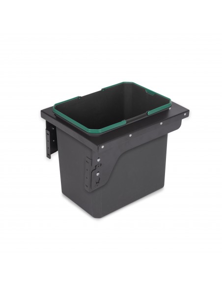 Recycle 35L poubelle de recyclage pour la cuisine avec montage latéral, Acier et Plastique, Plastique gris antracite 