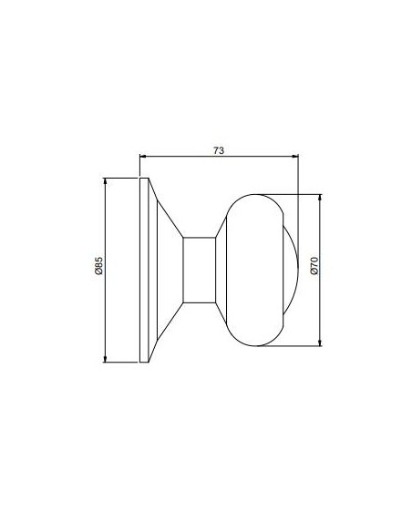 Bouton de porte d'entrée, Modèle Fedora, Ø70mm poignée pour porte d'entrée, Acier inoxydable, Nickel satiné 