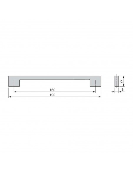 Lot de 5 poignées pour meubles Montréal, L192mm, entraxe 160mm, Zamak, chromé 