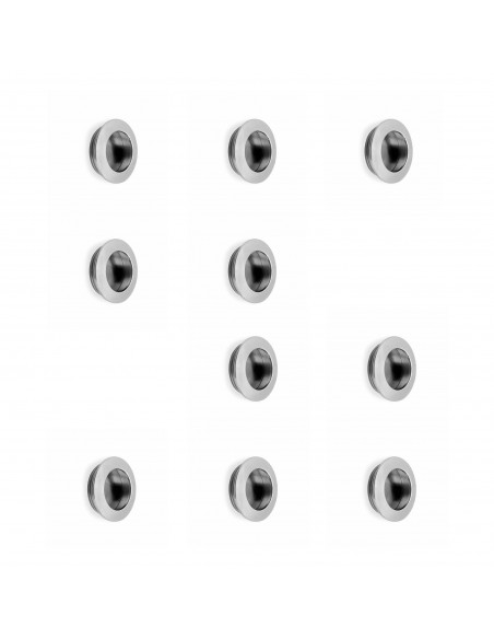 Lot de 10 boutons pour meubles Oregon, diamètre 41mm, Zamak, Nickel satiné 