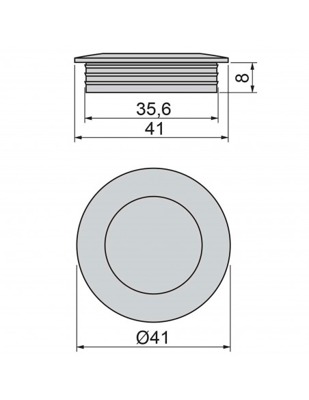 Lot de 10 boutons pour meubles Oregon, diamètre 41mm, Zamak, Nickel satiné 