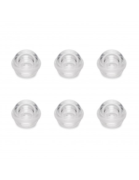 Lot de 6 but�es de porte h�misph�riques adh�sives, fixation au sol, Plastique, Transparent 