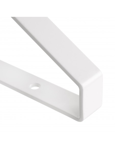 Emuca Jeu de supports pour �tag�res en bois Shelf avec forme triangulaire, Acier, Peint en blanc 