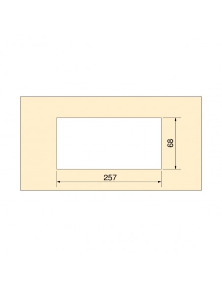 Passe-c�bles de table Emuca Quadrum, rectangulaire, 269x80mm, � encastrer, Aluminium, Peint en noir 