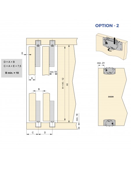 Emuca Kit de ferrures pour Flow2 2 portes coulissantes et � fermeture souple avec rails encastr�s 2,35m, panneaux non inclus, Pe