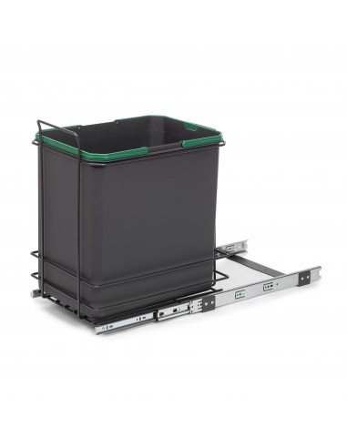 Emuca poubelle de recyclage pour montage inf�rieur et extraction manuelle pour meuble de cuisine Recycle 1x35 litres, Plastique 
