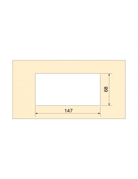 Passe-câbles de table Emuca Quadrum, rectangulaire, 159x80mm, à encastrer, Aluminium, Peint en blanc 
