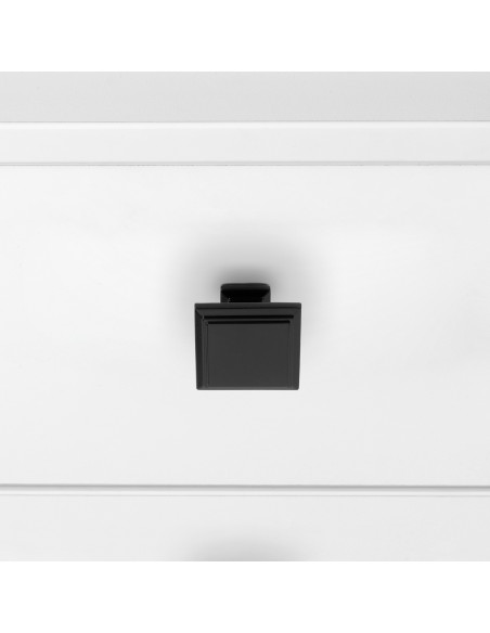 Lot de 10 boutons pour meubles Ceuta, 31.5x31.5mm, Zamak, Peint en noir 
