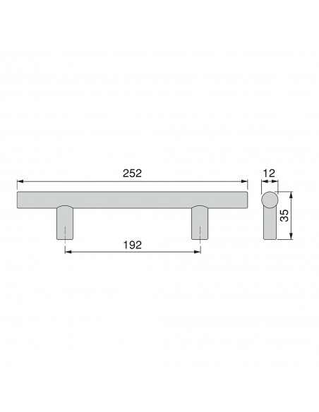 Lot de 10 poign�es pour meubles Orlando, L252mm, entraxe 192mm, Acier, Peint en noir 