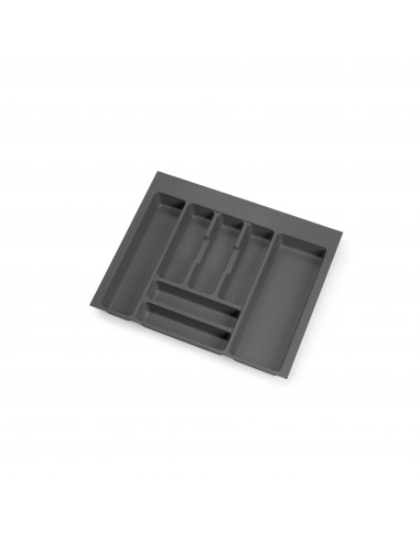 Emuca range-couverts Optima pour tiroir universel, module 600mm, Plastique, Gris antracite 