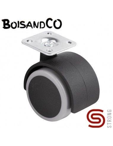 Roulette plastique 50 mm tournante 